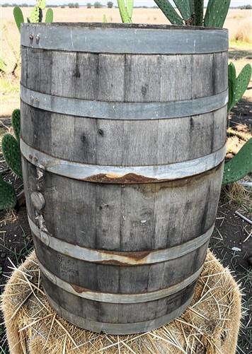 Whiskey Wine Barrel, Vintage Reclaimed Used Wood Barrel, Primitive Rum Keg, S