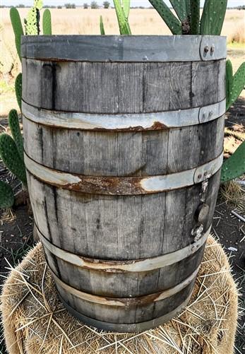 Whiskey Wine Barrel, Vintage Reclaimed Used Wood Barrel, Primitive Rum Keg, S