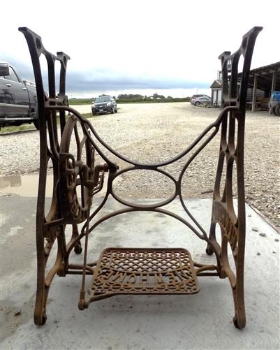 Treadle Sewing Machine, Cast Iron Base, Industrial Age New Home Steampunk QS,