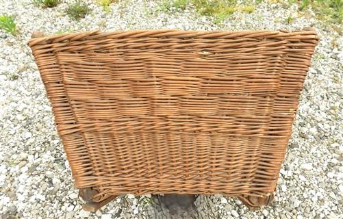 Rectangular Wicker Basket, Vintage German Woven Basket, Storage Organizer C43,