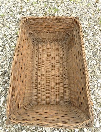 Rectangular Wicker Basket, Vintage German Woven Basket, Storage Organizer C43,