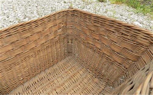 Rectangular Wicker Basket, Vintage German Woven Basket, Storage Organizer C43,