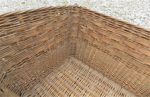 Rectangular Wicker Basket, Vintage German Woven Basket, Storage Organizer C43,