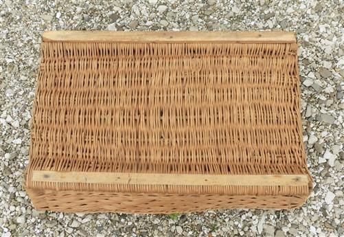 Rectangular Wicker Basket, Vintage German Woven Basket, Storage Organizer C43,