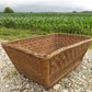 Rectangular Wicker Basket, Vintage German Woven Basket, Storage Organizer C43,