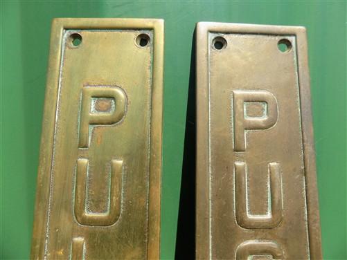 Brass Push Pull Plates Door Handle, Architectural Salvage Swing Door Hardware