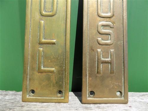 Brass Push Pull Plates Door Handle, Architectural Salvage Swing Door Hardware