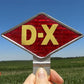 DX Gas Gasoline Reflective Plate Topper, Vintage Gas Oil Station Dura Product