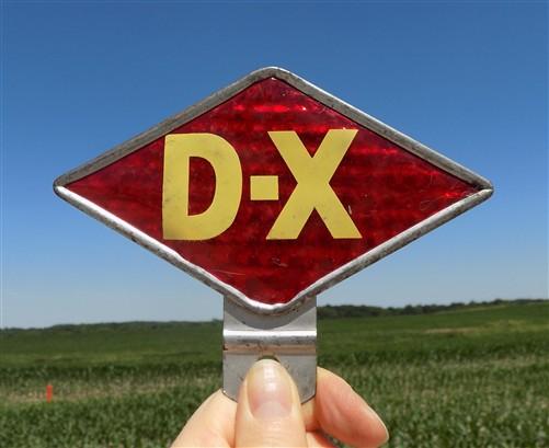 DX Gas Gasoline Reflective Plate Topper, Vintage Gas Oil Station Dura Product