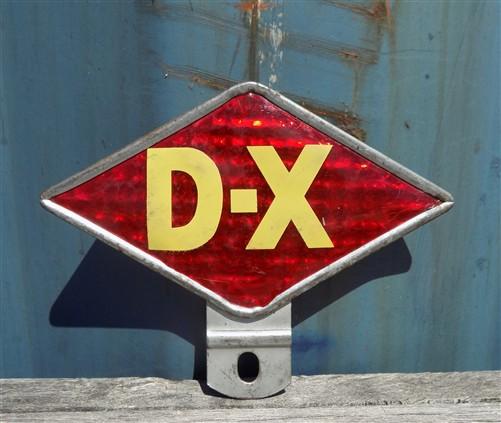 DX Gas Gasoline Reflective Plate Topper, Vintage Gas Oil Station Dura Product