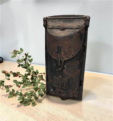 Vintage Mailbox, Cast Iron Wall Mount Post Office Box, Victorian Letter Mail Box