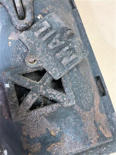 Vintage Mailbox, Cast Iron Wall Mount Post Office Box, Victorian Letter Mail Box