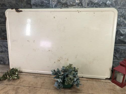 Green Cream Porcelain Table Top (40x25) Vintage Kitchen Cupboard Hoosier Enamel