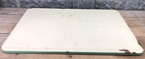 Green Cream Porcelain Table Top (40x25) Vintage Kitchen Cupboard Hoosier Enamel