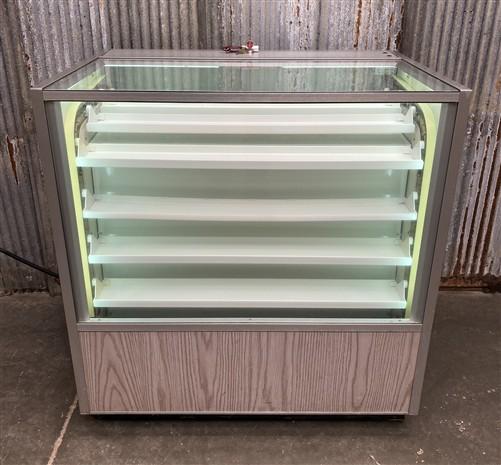 Rotating Glass Jewelry Display Case, Vintage Lighted Motorized Retail Counter, A