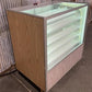 Rotating Glass Jewelry Display Case, Vintage Lighted Motorized Retail Counter, A