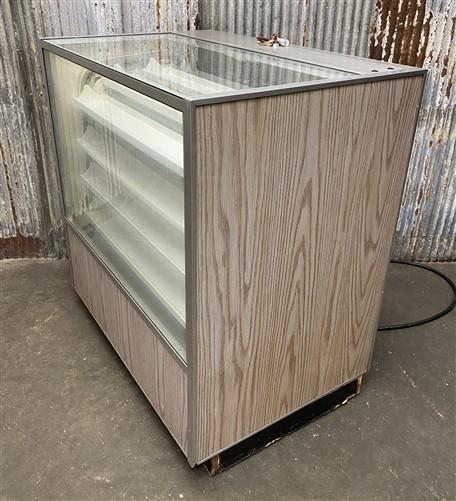 Rotating Glass Jewelry Display Case, Vintage Lighted Motorized Retail Counter, A