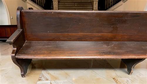 10' Wooden Church Pew, Vintage Bench, Porch Bench, Entry Foyer, Dining Seating