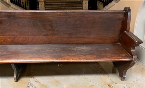 10' Wooden Church Pew, Vintage Bench, Porch Bench, Entry Foyer, Dining Seating
