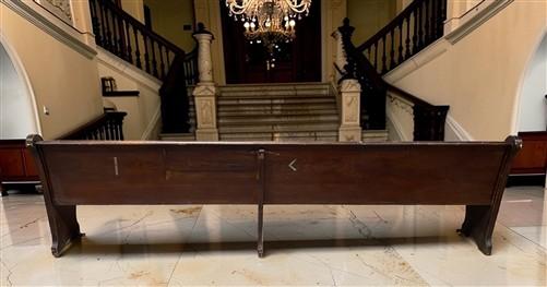 10' Wooden Church Pew, Vintage Bench, Porch Bench, Entry Foyer, Dining Seating