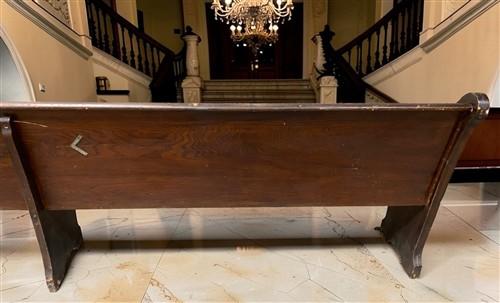 10' Wooden Church Pew, Vintage Bench, Porch Bench, Entry Foyer, Dining Seating
