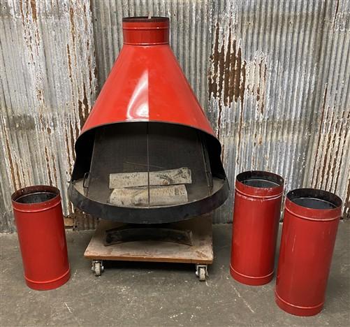 Mid-Century Malm Zircon Fireplace, Vintage Enamel Gas Fireplace, Free Standing