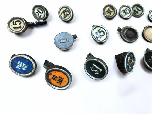1927 NCR National Cash Register Keys Buttons Parts Numbers Steampunk J