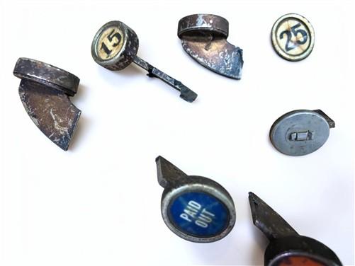 1927 NCR National Cash Register Keys Buttons Parts Numbers Steampunk J