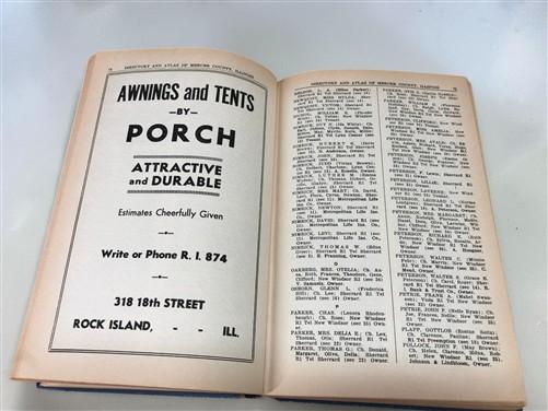 1935 Official Directory Mercer County Illinois, Township Plat Book History A