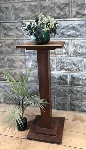 Wooden Pedestal Square Display Base, Vintage Architectural Wood Show Stand, M