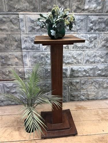 Wooden Pedestal Square Display Base, Vintage Architectural Wood Show Stand, M