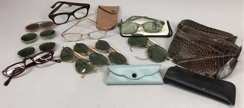 Lot 1940's Pilots Aviator Sunglasses, Vintage Clip On Wire Sunglasses More