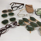 Lot 1940's Pilots Aviator Sunglasses, Vintage Clip On Wire Sunglasses More