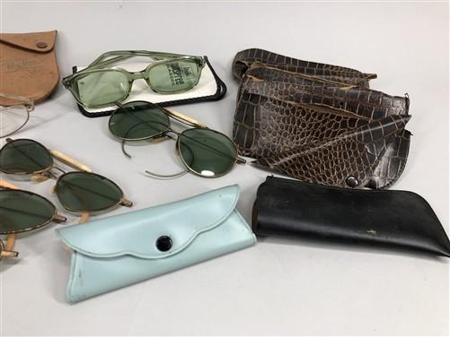 Lot 1940's Pilots Aviator Sunglasses, Vintage Clip On Wire Sunglasses More