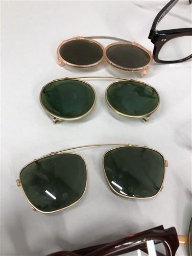 Lot 1940's Pilots Aviator Sunglasses, Vintage Clip On Wire Sunglasses More