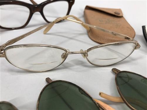 Lot 1940's Pilots Aviator Sunglasses, Vintage Clip On Wire Sunglasses More