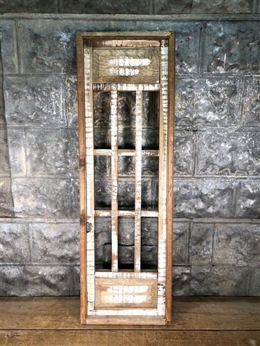 Brown Double Panel Rectangular Wood Window, Wooden Decorative Panel, Wall Art A
