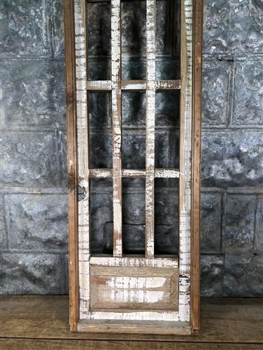 Brown Double Panel Rectangular Wood Window, Wooden Decorative Panel, Wall Art A