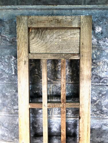 Brown Double Panel Rectangular Wood Window, Wooden Decorative Panel, Wall Art A