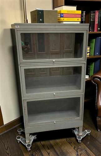 Lawyer Bookcase, Vintage Metal Stacking Bookcase, Barrister Display Case