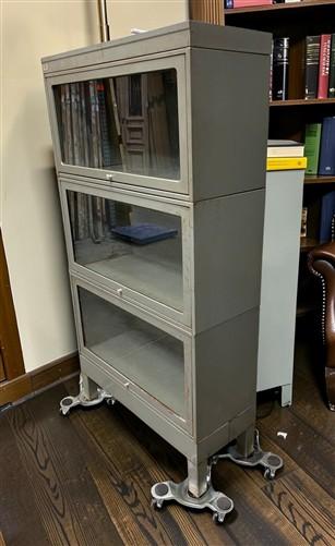 Lawyer Bookcase, Vintage Metal Stacking Bookcase, Barrister Display Case