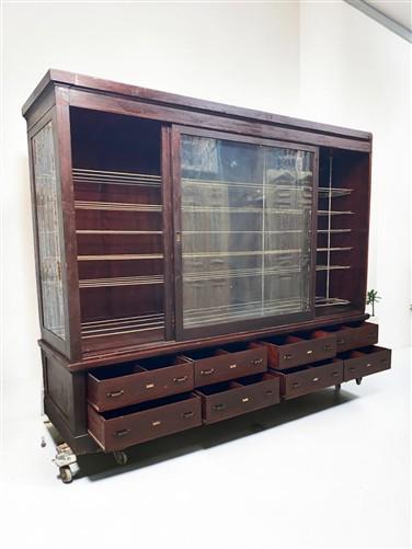 10' Retail Store Display Cabinet, Vintage Hat Display Case, Backbar Showcase C