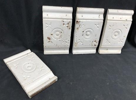 4 Plinth Blocks, Door Trim Molding Architectural Salvage, Antique Wood Trim D16