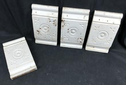 4 Plinth Blocks, Door Trim Molding Architectural Salvage, Antique Wood Trim D16