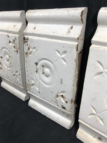 4 Plinth Blocks, Door Trim Molding Architectural Salvage, Antique Wood Trim D16