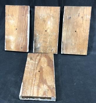 4 Plinth Blocks, Door Trim Molding Architectural Salvage, Antique Wood Trim D17