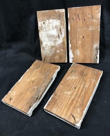 4 Plinth Blocks, Door Trim Molding Architectural Salvage, Antique Wood Trim D18