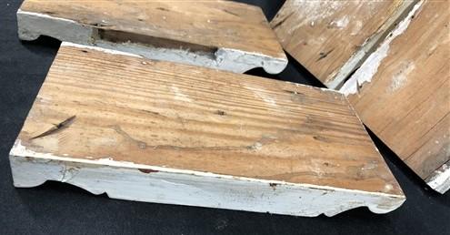 4 Plinth Blocks, Door Trim Molding Architectural Salvage, Antique Wood Trim D18