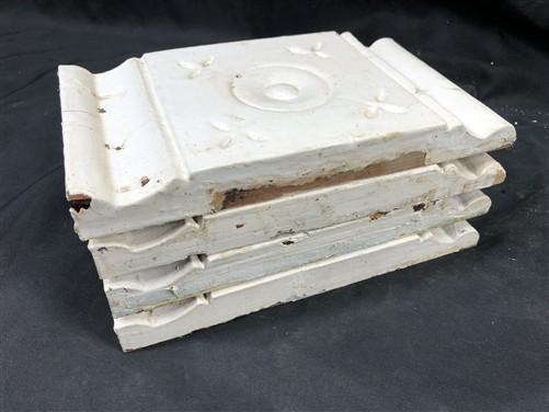 4 Plinth Blocks, Door Trim Molding Architectural Salvage, Antique Wood Trim D19