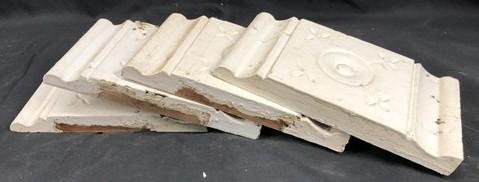 4 Plinth Blocks, Door Trim Molding Architectural Salvage, Antique Wood Trim D19